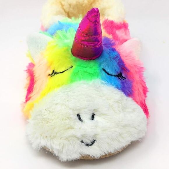 Oooh Geez Yeah Unicorn Sherpa Non-Slip Slippers, size Small (5-6) ~ NEW - Picture 1 of 6